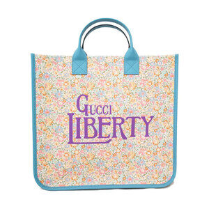 Gucci Liberty Flower Tote Bag celeste Blue